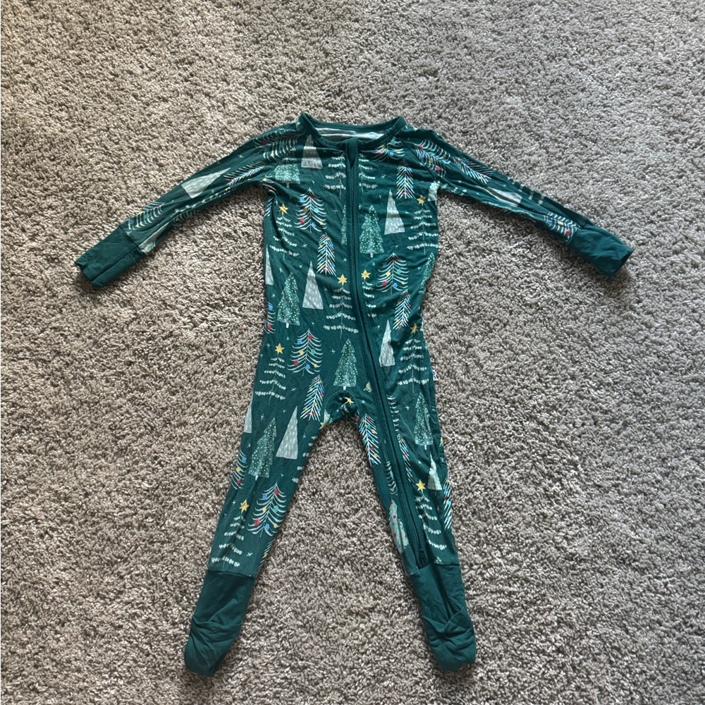 Little Sleepies Green Tree Print Footies